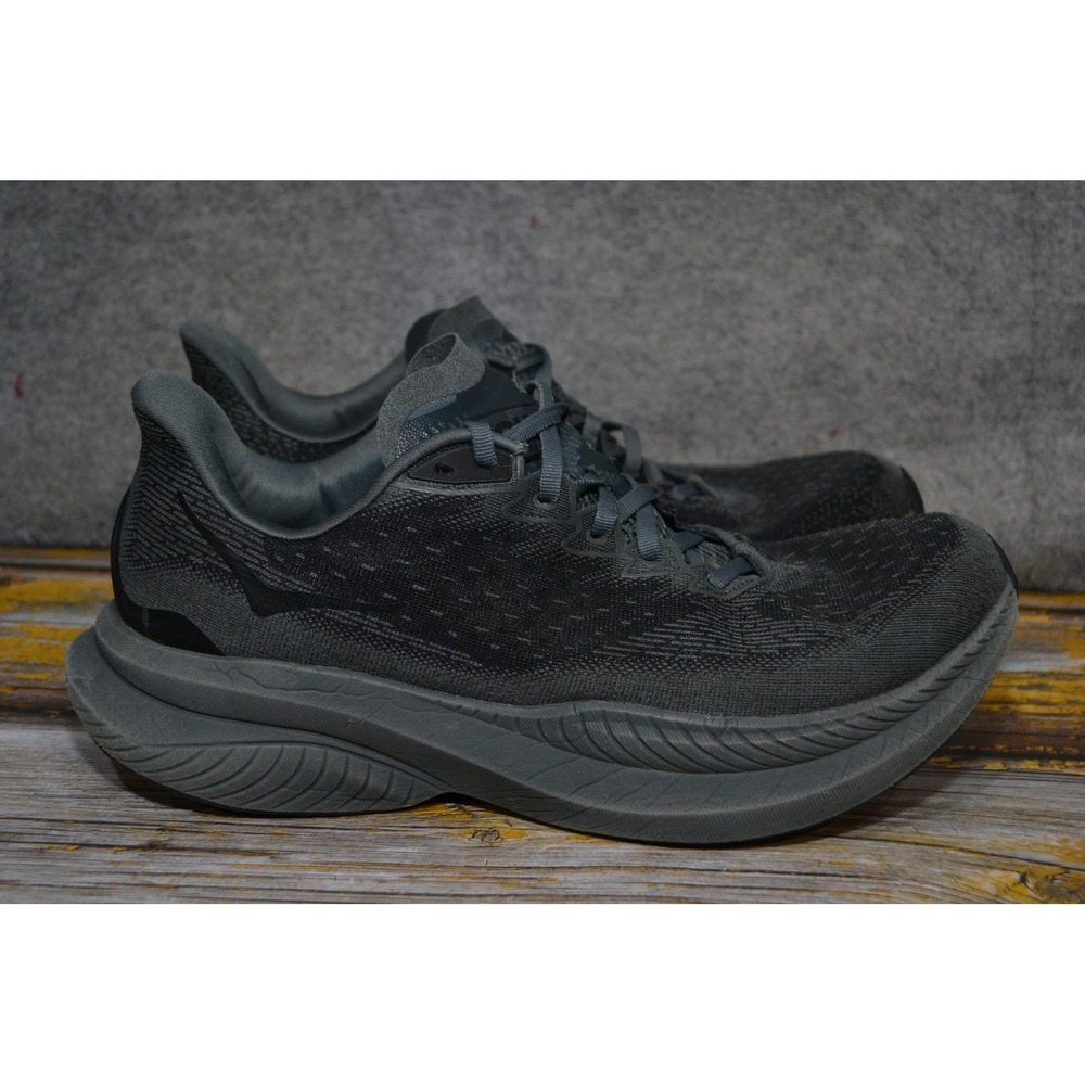 Hoka One One Mach 6 Shoes Mens 11D Black Road Running Sneakers 1164032 BBLC